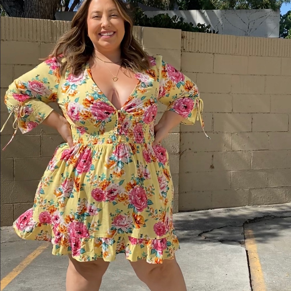 Forever 21 yellow/floral dress